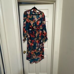 Luxe Multicolor Floral High Low Dress